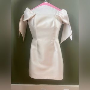 Alexia Maria Isabella White Silk and Wool Mini Dress, Size 4